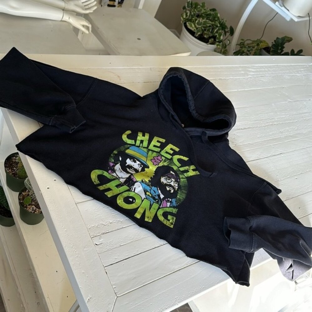 Cheech and Chong crop hoodie black size med